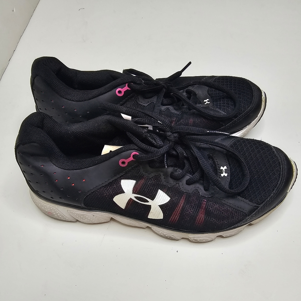 Womens Under Armour Micro G Assert 6 Size 7.5 Black Running Shoes 1266252-001 - Picture 2 of 9
